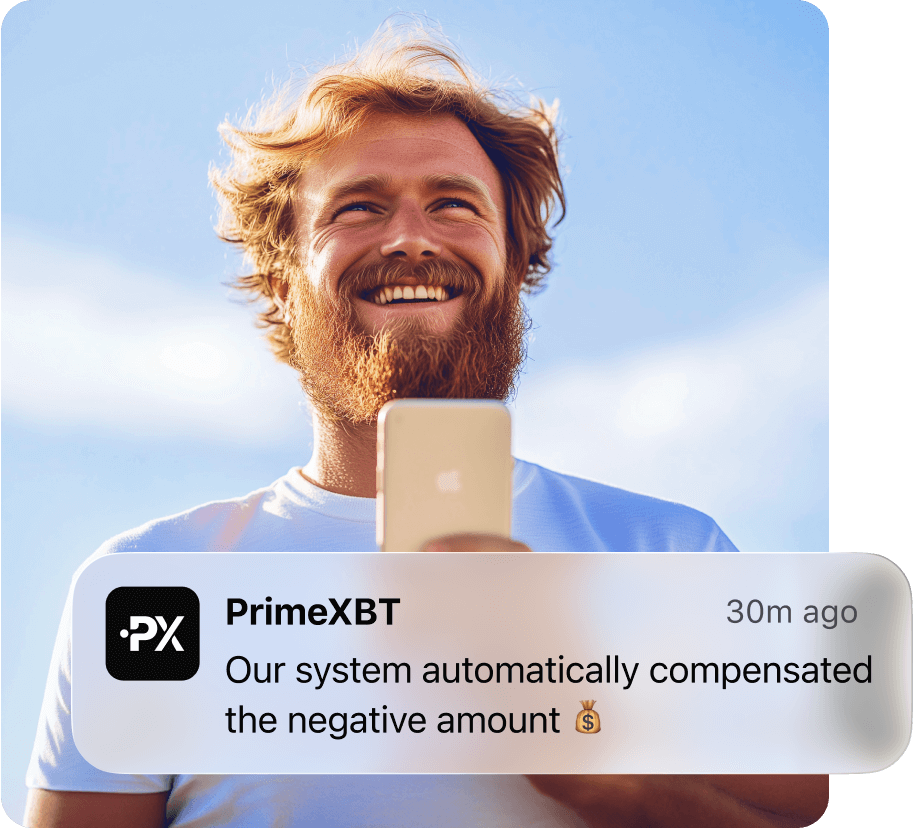 Happy man holding iphone