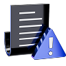 paper with warning sign