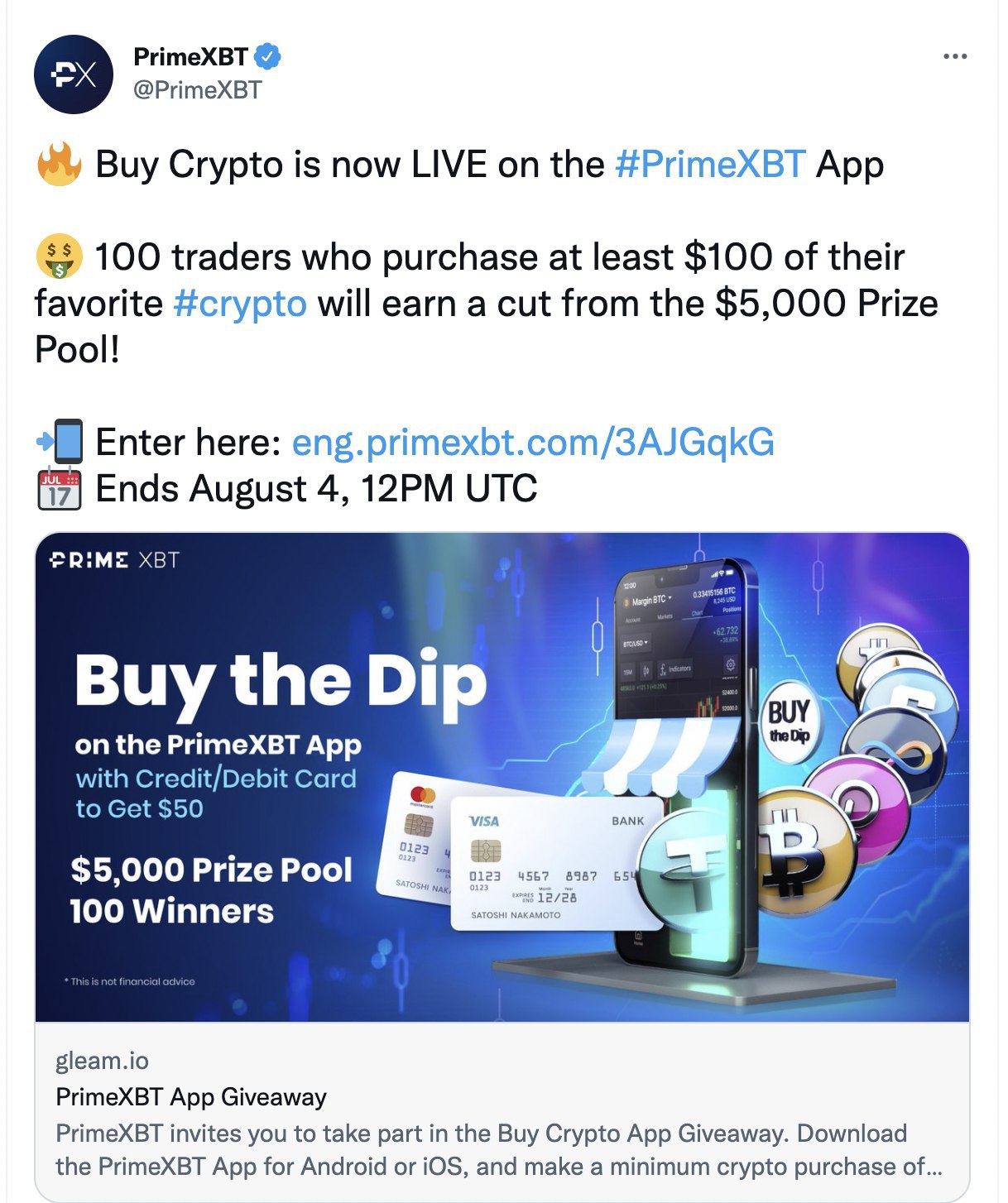 Buy The Bitcoin Dip With VISA/Mastercard On The PrimeXBT App - photo 2022 07 14 20 39 52