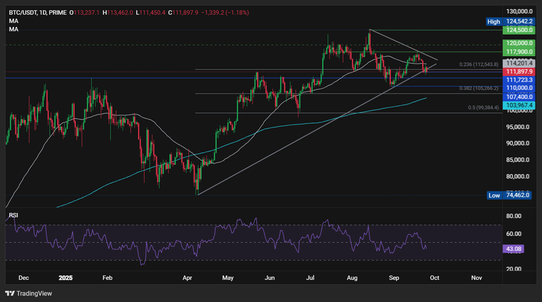 BTC resumes decline. XRP faces test despite BlackRock boost - BTCUSD 21