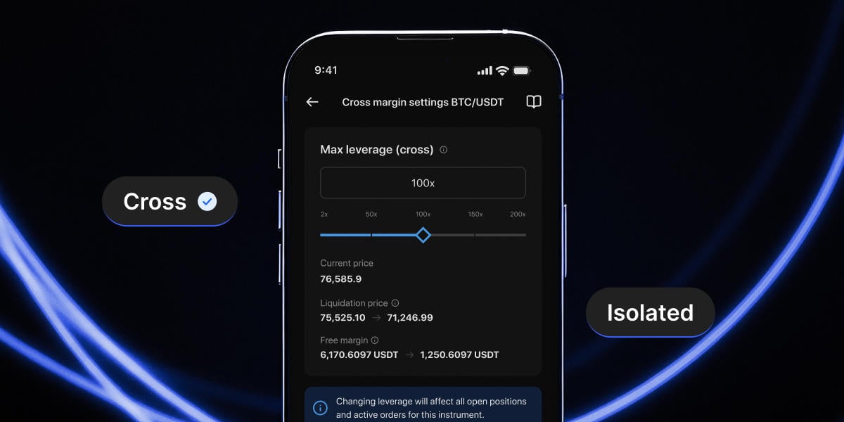 Adjustable leverage in cross-margin for Crypto Futures – set your personal cap - banner image
