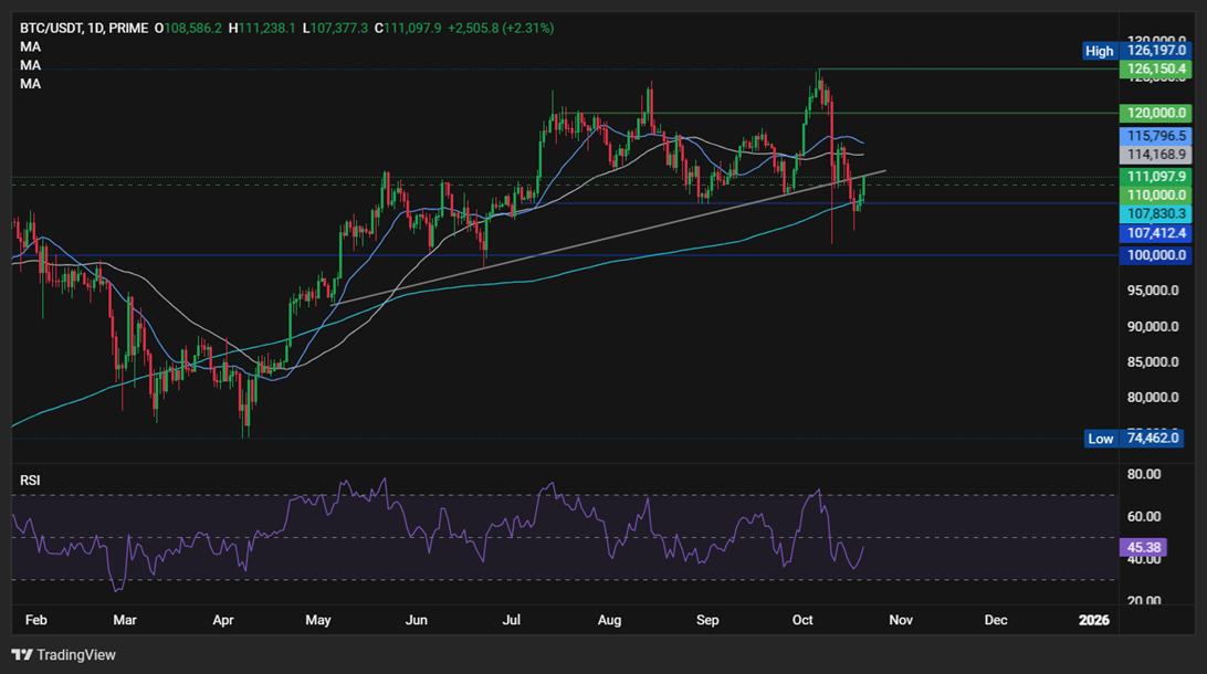 Bitcoin Battles Back: Is the Bottom in After a Brutal 8% Slide? - BTCUSD 3