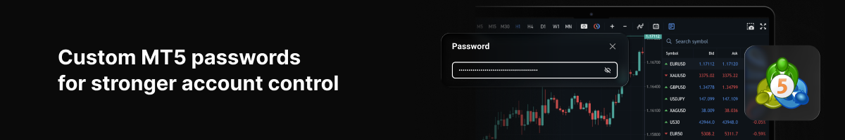 Explore the Overview page on Web, stronger MT5 controls, and improved trading tools on PrimeXBT Explore the Overview page on Web, stronger MT5 controls, and improved trading tools on PrimeXBT - Custom MT5 passwords 1200x200 1