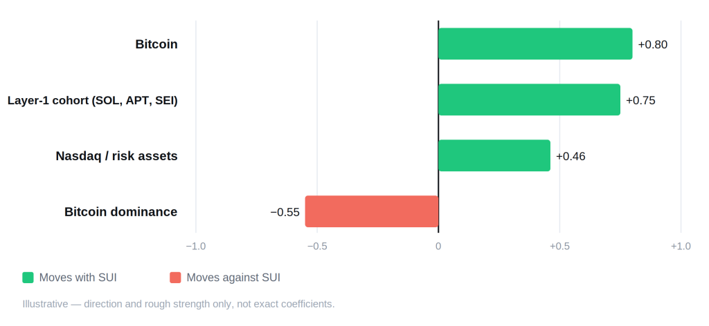Sui (SUI) Price Prediction 2026, 2027, 2028&ndash;2030 - sui correlation schematic 1024x472